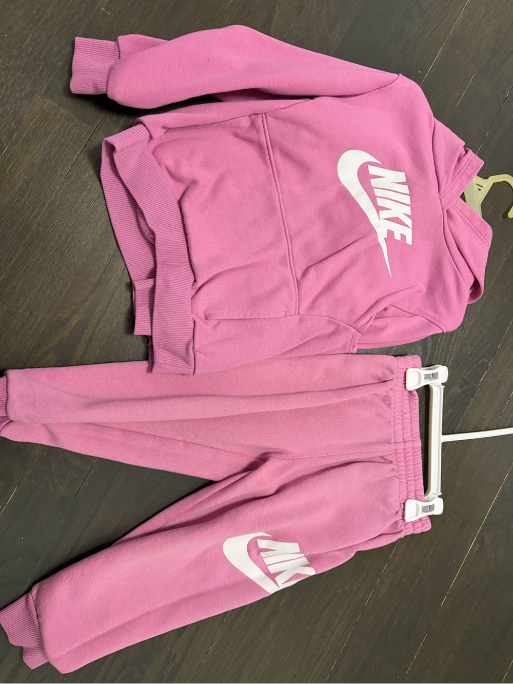 Nike Kids Pink Hooded Sweatshirt and Joggers Set magic flamingo 4t, 4 & 6x